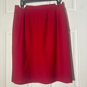 Talbots Dark Red Worsted Wool Pencil Skirt, Size 10